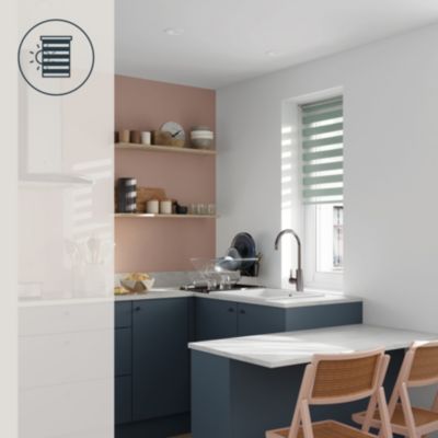 Store enrouleur jour / nuit sans perçage Elin 2 vert céladon l.80 x H.180cm Goodhome