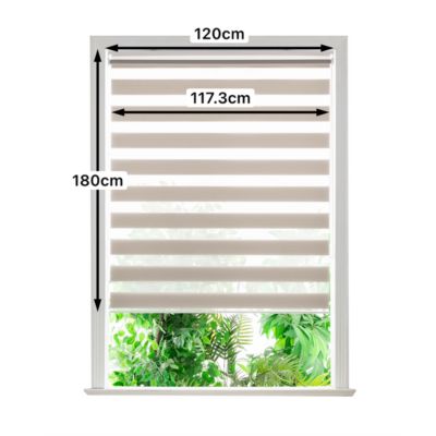 Store enrouleur jour / nuit sans perçage gris perle l.120 x H.180cm Goodhome Elin 2
