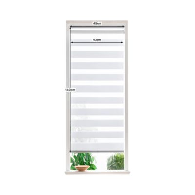 Store enrouleur jour / nuit sans perçage Keston blanc cassé l.45 x H.140cm Goodhome