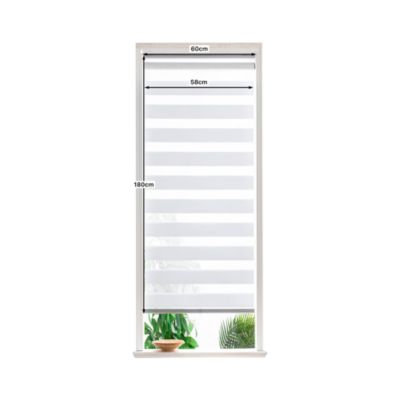 Store enrouleur jour / nuit sans perçage Keston blanc cassé l.60 x H.180cm Goodhome