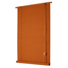 Store enrouleur occultant bois tissé intérieur et extérieur Ballauff orange 120/130 x 220 cm