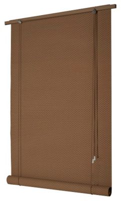 Store enrouleur occultant bois tissé intérieur et extérieur marron moka H.200 x l.100/110 cm Ballauff