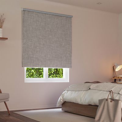 Store enrouleur occultant effet tweed gris l.90cm x H.190cm Madeco