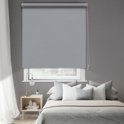 Store enrouleur occultant gris clair l.180 x H.190cm Madeco