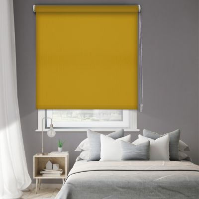 Store enrouleur occultant jaune moutarde l.90cm x H.190cm Madeco