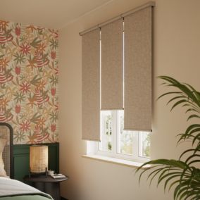 Store enrouleur occultant Novan pose facile beige taupe L.140 x l.40cm GoodHome