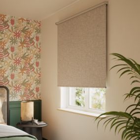 Store enrouleur occultant Novan pose facile beige taupe L.180 x l.120cm GoodHome