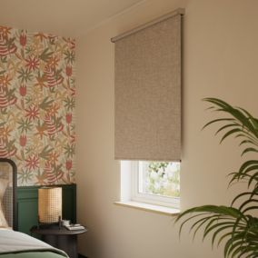 Store enrouleur occultant Novan pose facile beige taupe L.180 x l.90cm Goodhome