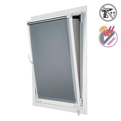 Store Enrouleur Occultant sans perçage EasyFix Argent 45 x 180 cm