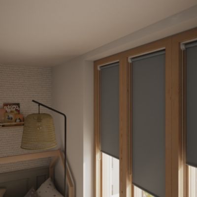 Store enrouleur occultant sans perçage Boreas 2 gris béton l.45 x H.140cm Goodhome