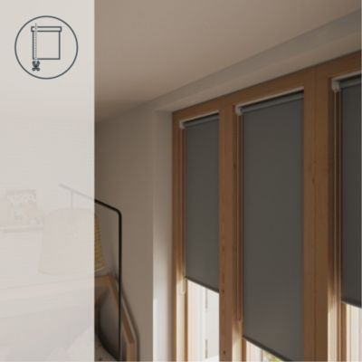 Store enrouleur occultant sans perçage Boreas 2 gris béton l.45 x H.140cm Goodhome