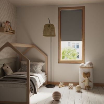 Store enrouleur occultant sans perçage Boreas 2 gris béton l.60 x H.180cm Goodhome