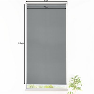 Store enrouleur occultant sans perçage Boreas 2 gris béton l.75 x H.240cm Goodhome