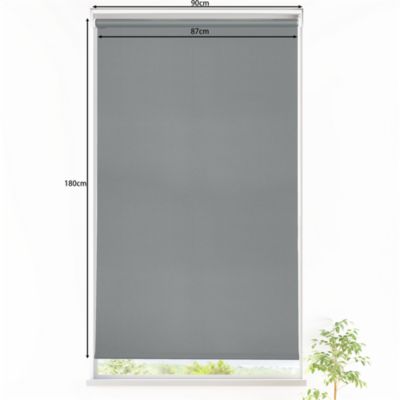 Store enrouleur occultant sans perçage Boreas 2 gris béton l.90 x H.180cm Goodhome