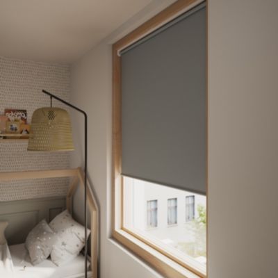 Store enrouleur occultant sans perçage Boreas 2 gris béton l.90 x H.180cm Goodhome