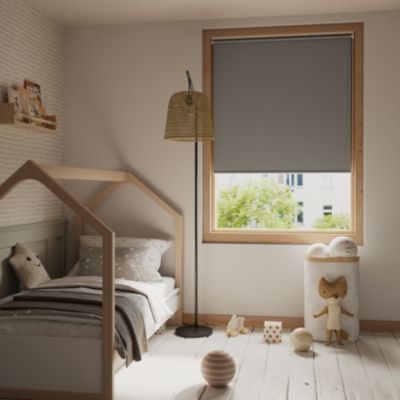 Store enrouleur occultant sans perçage Boreas 2 gris béton l.90 x H.180cm Goodhome