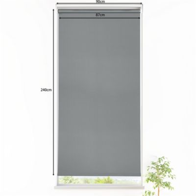 Store enrouleur occultant sans perçage Boreas 2 gris béton l.90 x H.240cm Goodhome