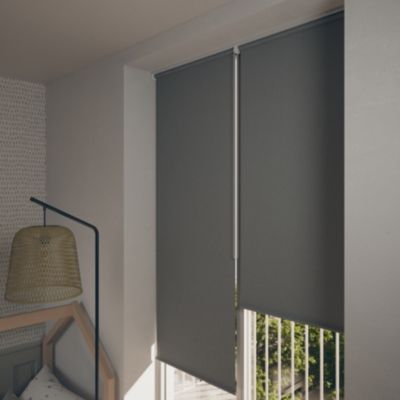 Store enrouleur occultant sans perçage Boreas 2 gris béton l.90 x H.240cm Goodhome