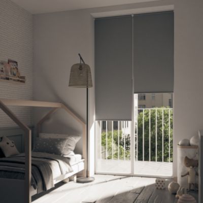 Store enrouleur occultant sans perçage Boreas 2 gris béton l.90 x H.240cm Goodhome