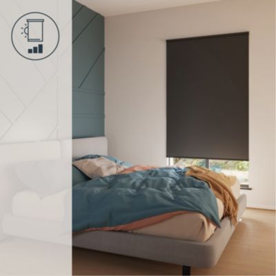 Store enrouleur occultant sans perçage Boreas 2 noir l.160 x H.240cm Goodhome