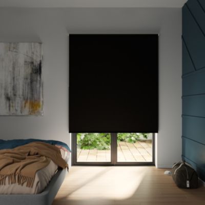 Store enrouleur occultant sans perçage Boreas 2 noir l.160 x H.240cm Goodhome