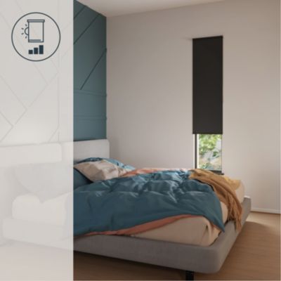 Store enrouleur occultant sans perçage Boreas 2 noir l.45 x H.140cm Goodhome