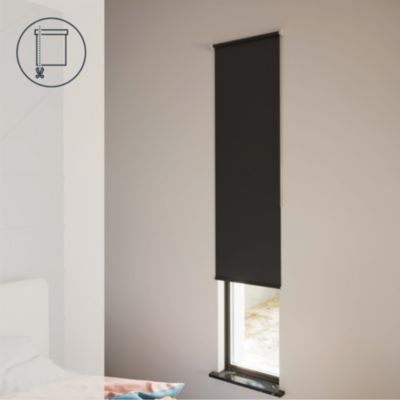 Store enrouleur occultant sans perçage Boreas 2 noir l.45 x H.140cm Goodhome