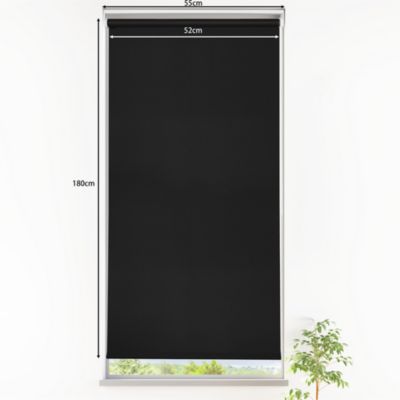 Store enrouleur occultant sans perçage Boreas 2 noir l.55 x H.180cm Goodhome