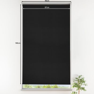 Store enrouleur occultant sans perçage Boreas 2 noir l.90 x H.180cm Goodhome