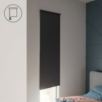 Store enrouleur occultant sans perçage Boreas 2 noir l.90 x H.180cm Goodhome