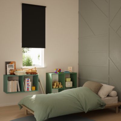 Store enrouleur occultant sans perçage Boreas 2 noir l.90 x H.180cm Goodhome