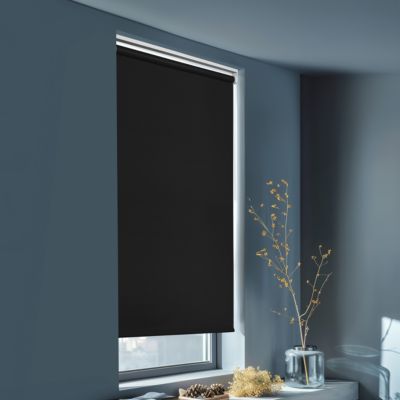 Store enrouleur occultant sans perçage Boreas 2 noir l.90 x H.240cm Goodhome
