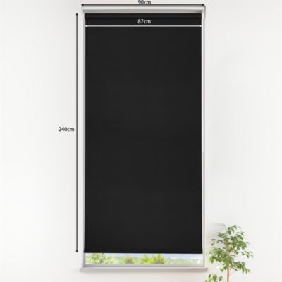 Store enrouleur occultant sans perçage Boreas 2 noir l.90 x H.240cm Goodhome
