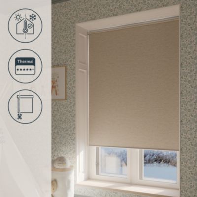 Store enrouleur occultant sans perçage Iwerne beige l.160 x H.180cm Goodhome