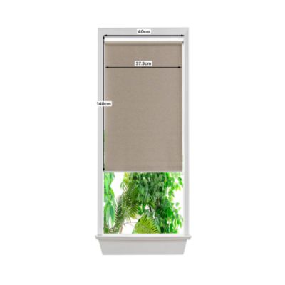 Store enrouleur occultant sans perçage Iwerne beige l.40 x H.140cm Goodhome
