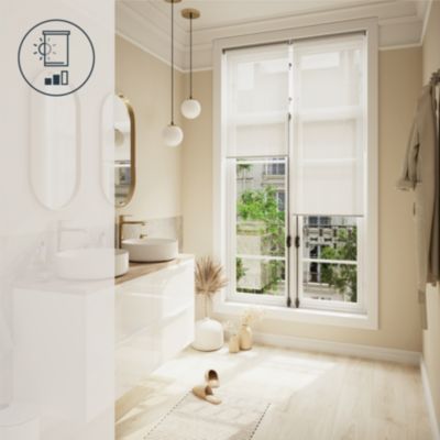 Store enrouleur occultant sans perçage Iwerne beige l.60 x H.180cm Goodhome