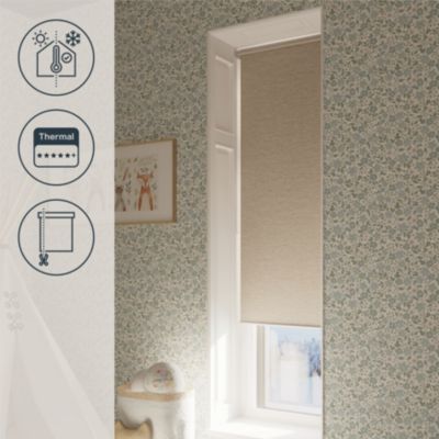 Store enrouleur occultant sans perçage Iwerne beige l.75 x H.180cm Goodhome