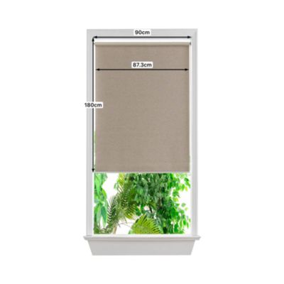 Store enrouleur occultant sans perçage Iwerne beige l.90 x H.180cm Goodhome