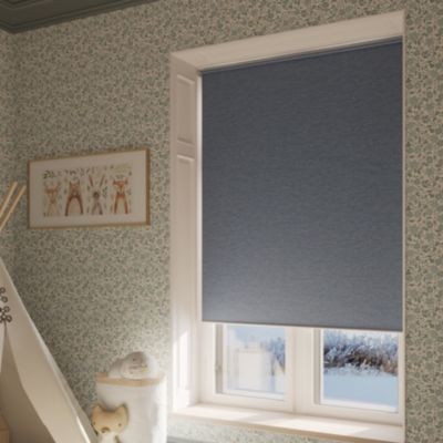 Store enrouleur occultant sans perçage Iwerne bleu marine l.120 x H.180cm Goodhome