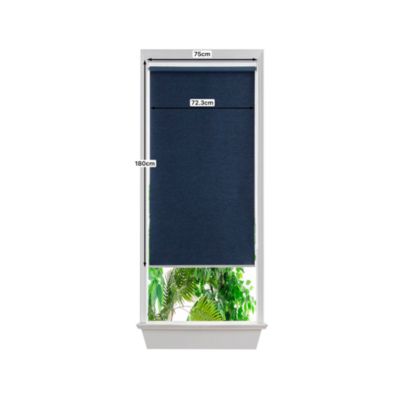 Store enrouleur occultant sans perçage Iwerne bleu marine l.75 x H.180cm Goodhome