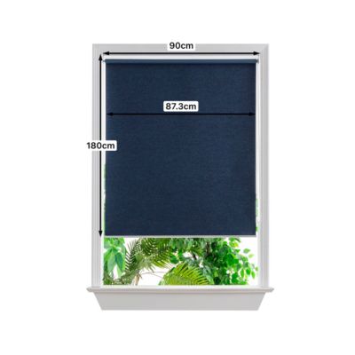 Store enrouleur occultant sans perçage Iwerne bleu marine l.90 x H.180cm Goodhome