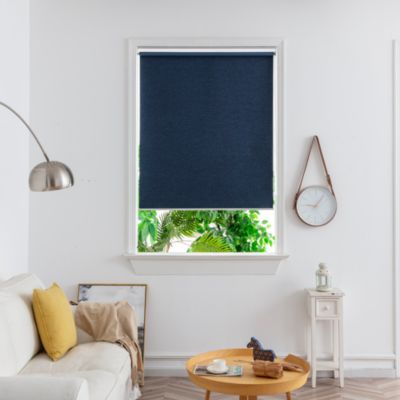 Store enrouleur occultant sans perçage Iwerne bleu marine l.90 x H.180cm Goodhome