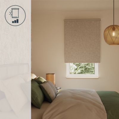 Store enrouleur occultant sans perçage Novan taupe l.120 x H.180cm Goodhome
