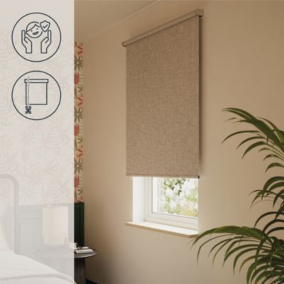 Store enrouleur occultant sans perçage Novan taupe l.120 x H.180cm Goodhome