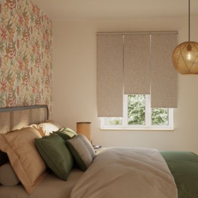Store enrouleur occultant sans perçage Novan taupe l.40 x H.140cm Goodhome