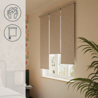 Store enrouleur occultant sans perçage Novan taupe l.40 x H.140cm Goodhome