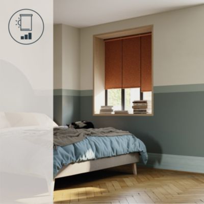 Store enrouleur occultant sans perçage Novan terracotta l.40 x H.140cm Goodhome