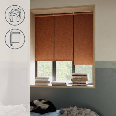 Store enrouleur occultant sans perçage Novan terracotta l.40 x H.140cm Goodhome