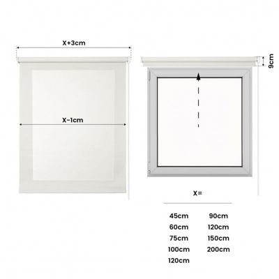 Store Enrouleur Screen Tamisant et Isolant Thermique Blanc 140 x 180 cm