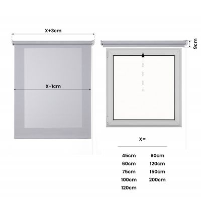 Store Enrouleur Screen Tamisant et Isolant Thermique Gris 200 x 250 cm